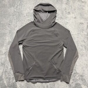 Hylete Hoodie Mens M Gray Thumbholes Performance Pullover Athletic Zip Pockets